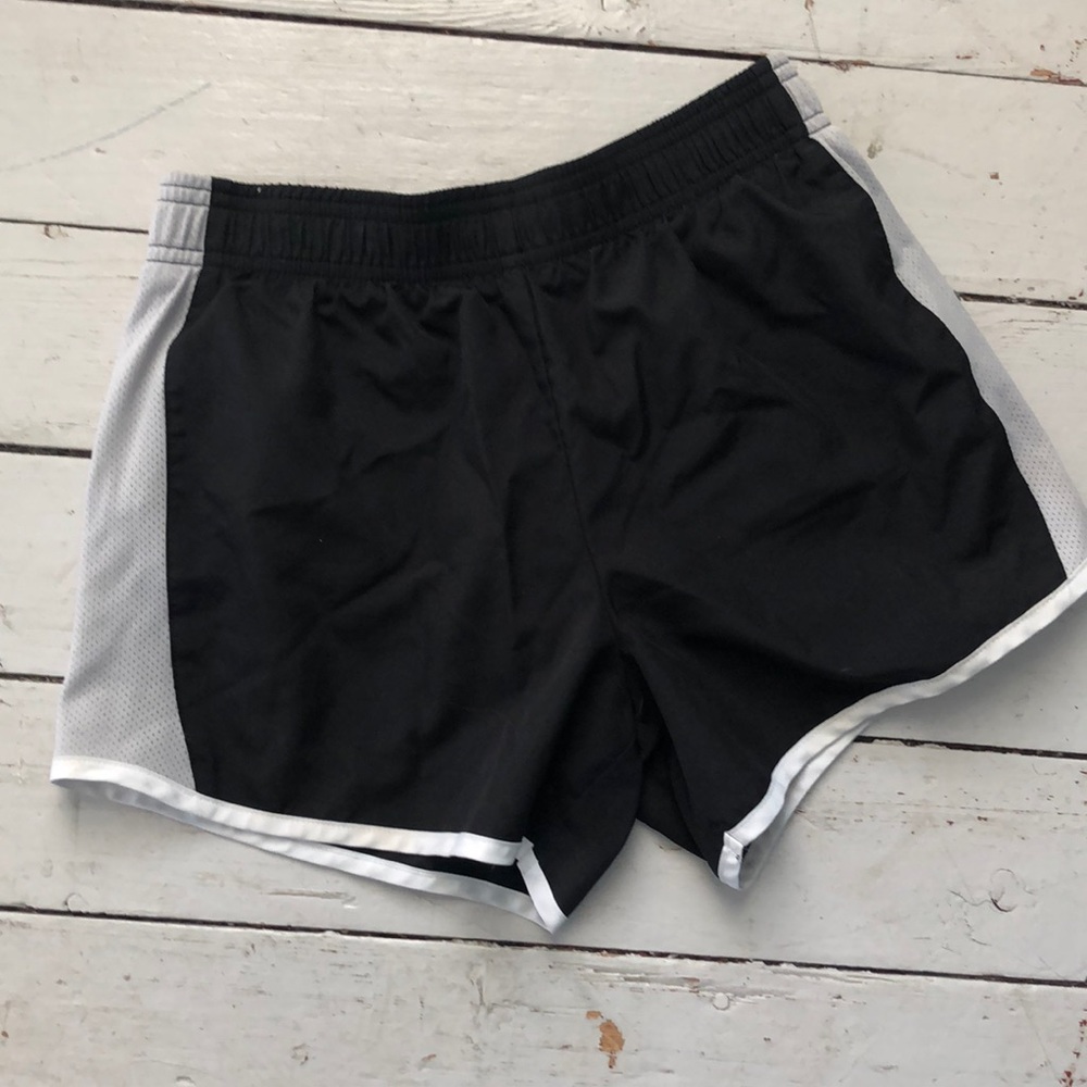 EUC Black and grey girls running shorts 10-12